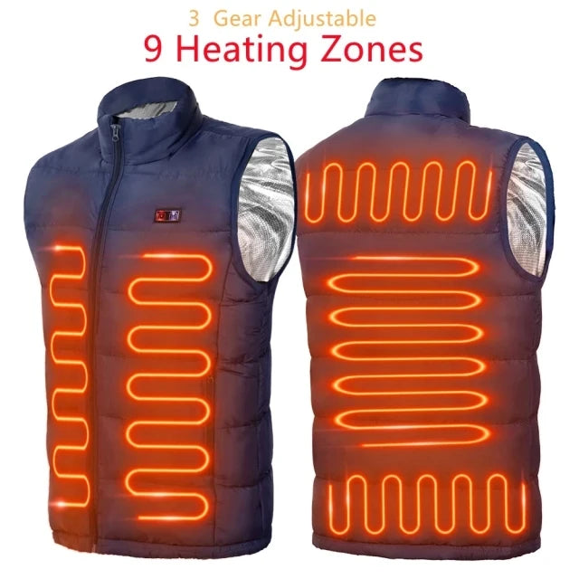 USB Heated Jacket with 9 Zones – Unisex Graphene Heating Vest